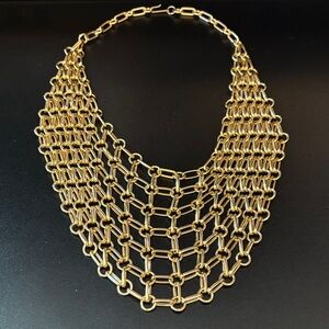 Elegant Gold Chain Bib Necklace